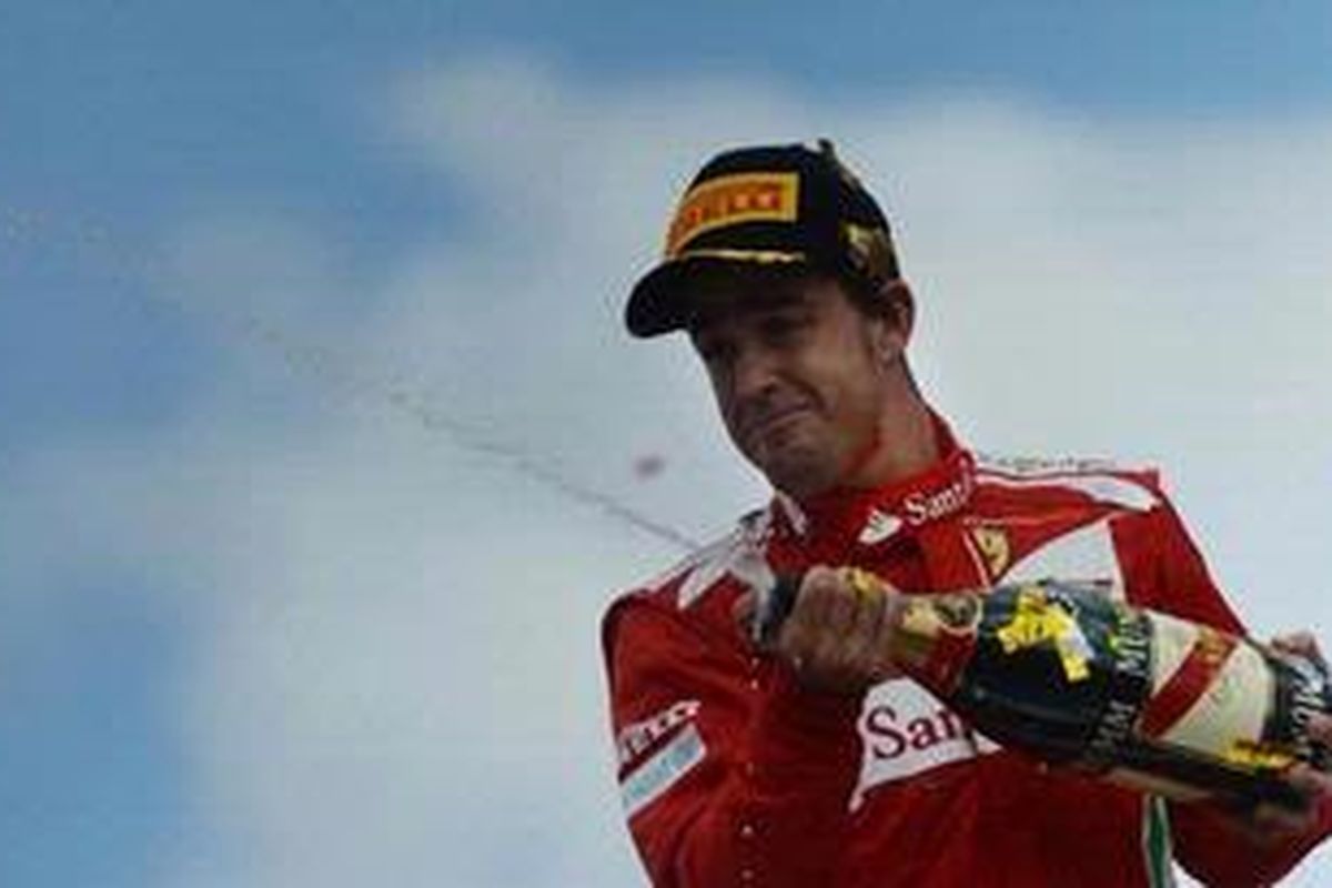 Pebalap Ferrari, Fernando Alonso, menjuarai GP Jerman, Minggu (22/7/2012).