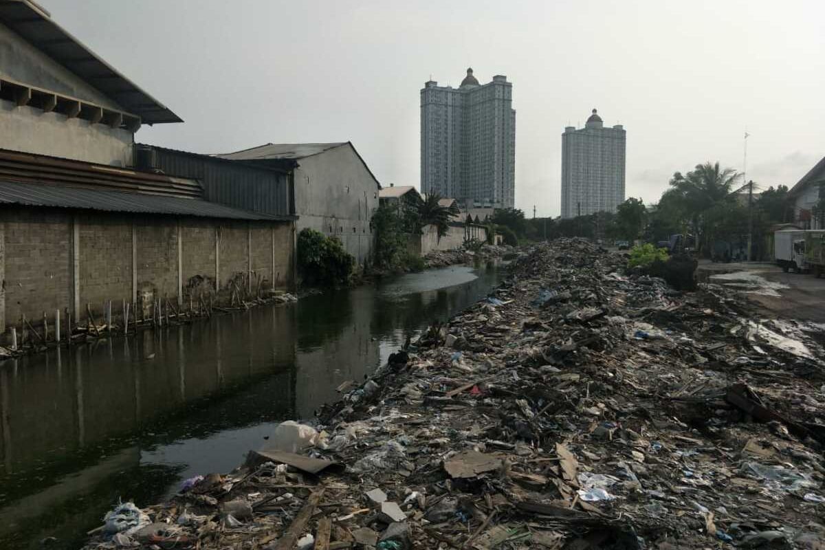 Kondisi terkini di bekas lokasi penggusuran Jalan Agung Perkasa, Sunter Jaya, Tanjung Priok, Jakarta Utara, Jumat (17/1/2020)