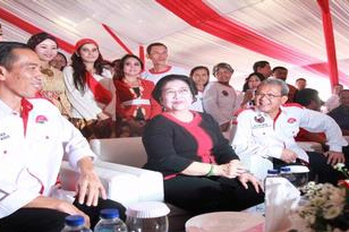 Ketua Umum DPP PDI Perjuangan Megawati Soekarnoputri didampingi Rokhmin Dahuri (kanan) dan Gubernur DKI Jakarta Joko Widodo, beberapa waktu lalu.