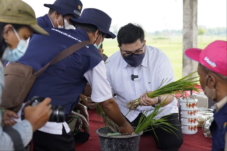 Bupati Kediri Hanindhito Himawan Pramana atau akrab disapa Mas Dhito ingin Poktan di wilayahnya dapat penyuluhan pupuk organik. 