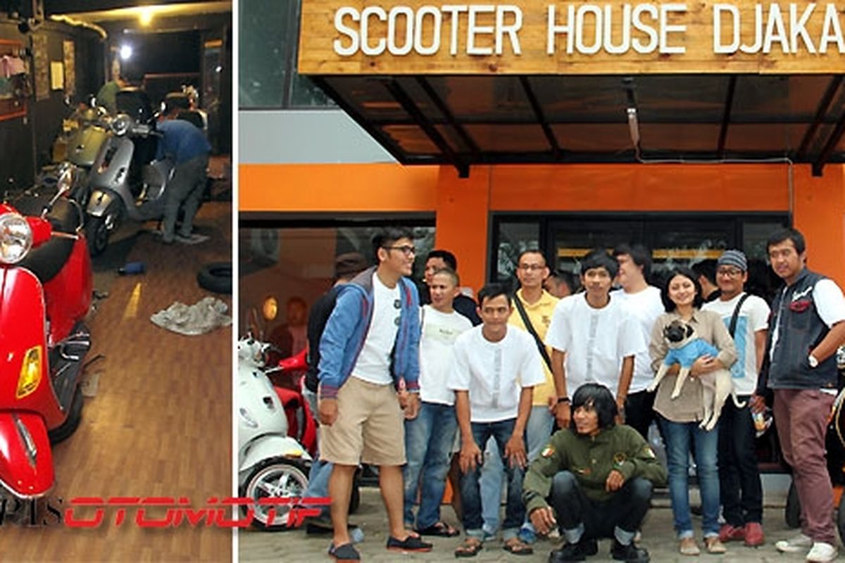 Para punggawa Scooter House Djakarta, siap melayani penggemar Vespa.