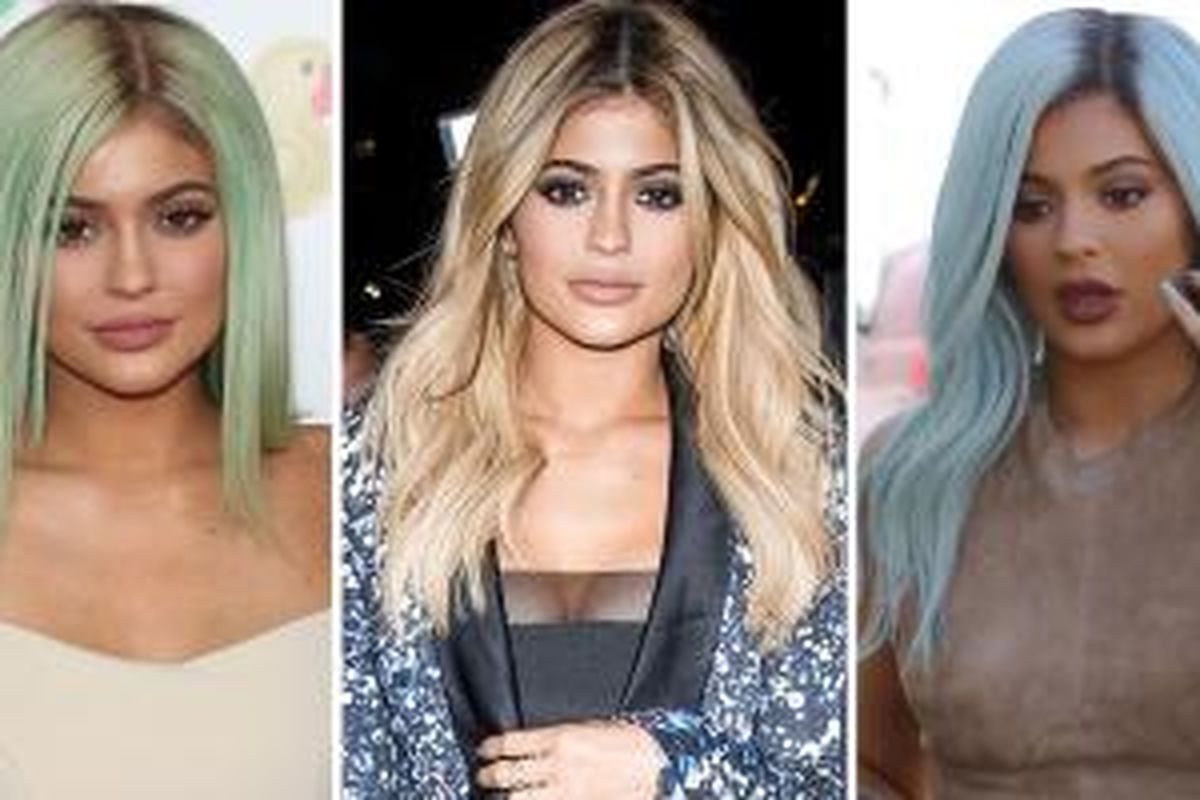 Warna-warni rambut Kylie Jenner yang selalu berubah-ubah dari waktu ke waktu. 