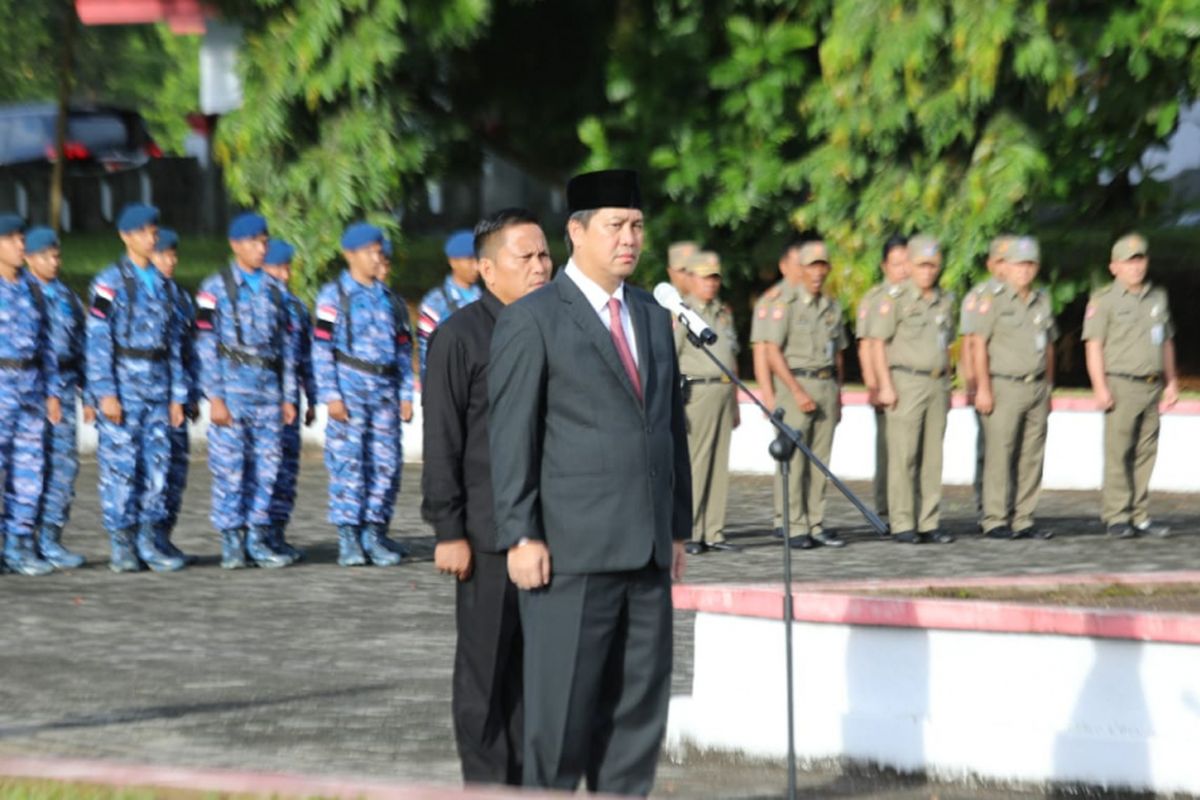 Wakil Gubernur Sulawesi Utara, Steven O.E. Kandouw, menjadi inspektur upacara peringatan Hari Kebangkitan Nasional (Harkitnas) ke-110 di halaman kantor Gubernur Sulawesi Utara, Senin (21/5/2018) pagi