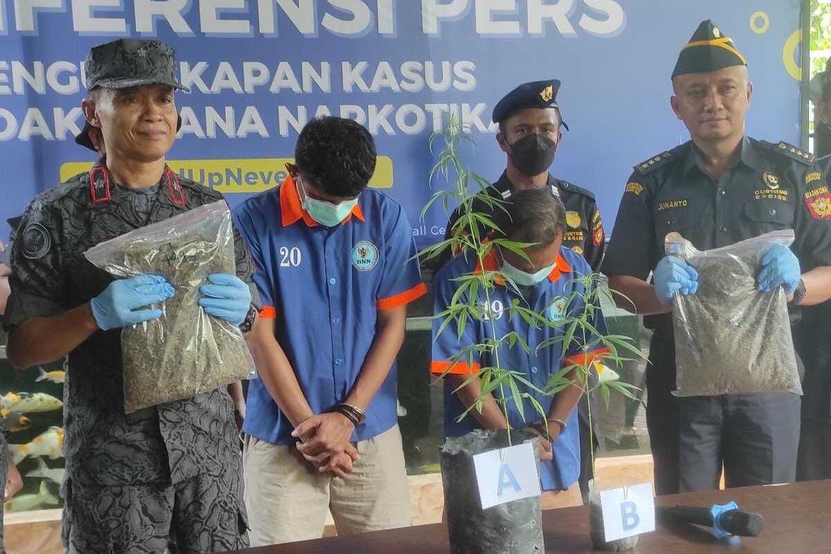 Dua pria diamankan BNNK Balikpapan lantaran memesan dan menanam ganja.