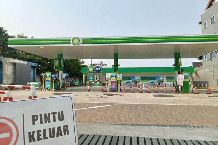 SPBU BP-AKR yang masih mengalami kekosongan stok BBM berjenis bensin pada Jumat (26/9/2025)
