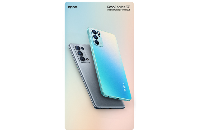 Oppo Reno6 5G Series yang terdiri dari Reno6 5G (kanan atas) dan Reno6 Pro 5G (kiri bawah).