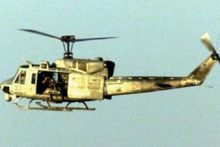 Helikopter jenis UH-1Y Hueys milik marinir Amerika yang jatuh di Nepal ketika membawa pasokan untuk korban gempa.