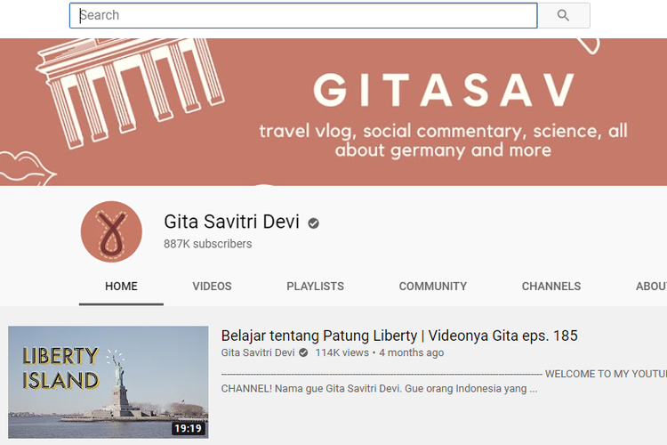 Tangkapan layar YouTube Gita Savitri Devi