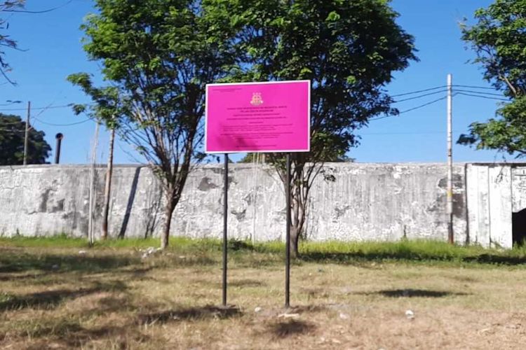 Potret bidang tanah di Kawasan Benteng Vastenburg Solo, Jawa Tengah (Jateng), yang disita oleh Kejaksaan Negeri (Kejari) Jakarta Pusat (Jakpus).