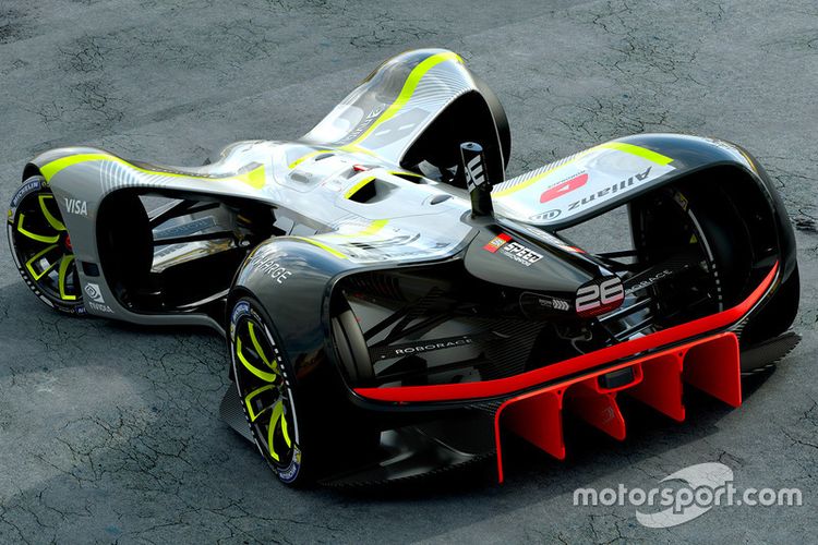 Mobil balap otonomos Robocar, yang bakal digeber di Roborace tahun depan.