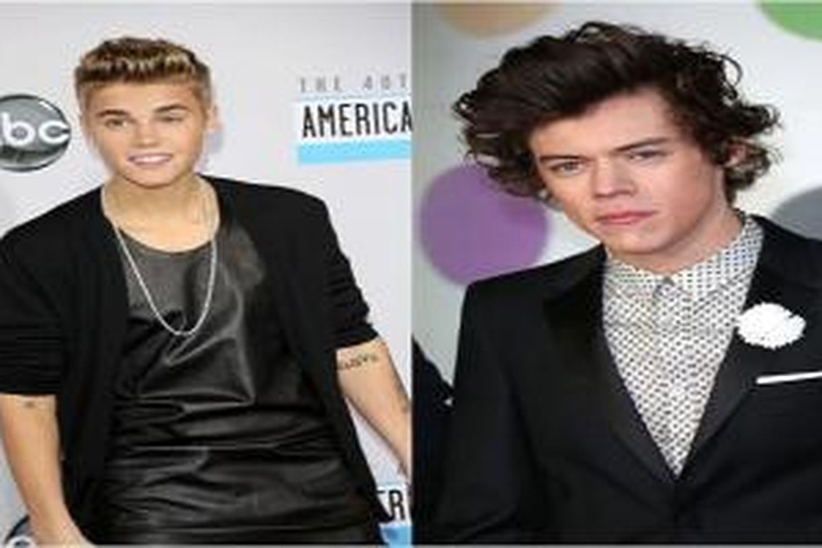 Gaya rambut Harry Styles dan Justin Biebers diminati kaum pria