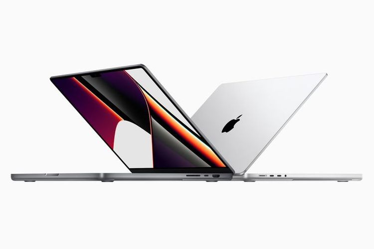 Ilustrasi Macbook Pro 2021 14 inci dan 16 inci.