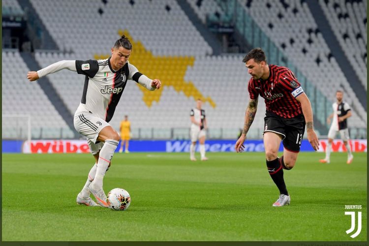 Laga Juventus vs AC Milan, leg kedua Coppa Italia pada Sabtu (13/6/2020) dini hari WIB.