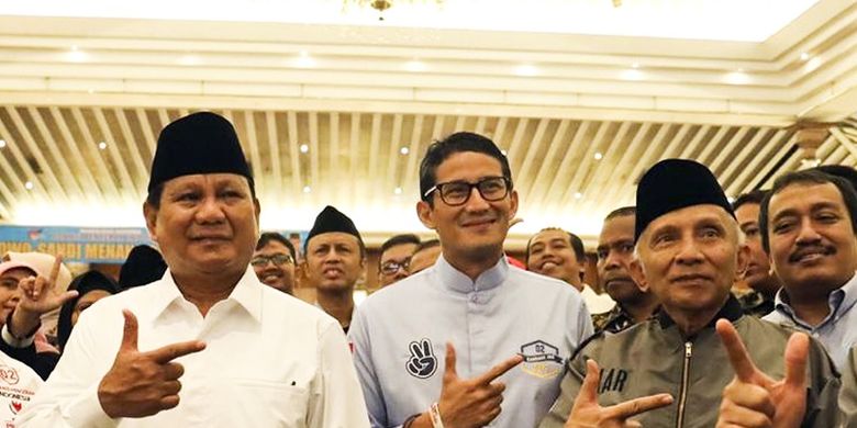 Calon Presiden dan Wakil Presiden nomor urut 02 Prabowo Subiantodan Sandiaga Uno. ANTARA FOTO/Tim Media Prabowo-Sandi/GP/ama.