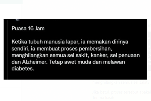 Mengenal Autofagi, Mekanisme Sel Memakan Sel Sakit Saat Berpuasa