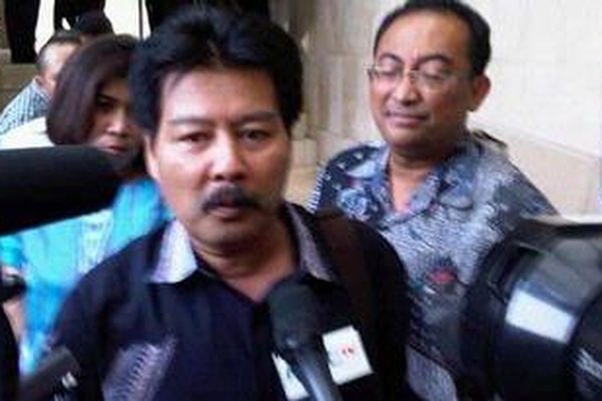 Agus Condro sesaat sebelum meniggalkan rutan Polda Metro Jaya, Rabu (3/8/2011) pagi.