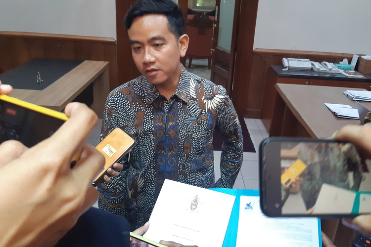 Wali Kota Solo Gibran Rakabuming Raka di Solo, Jawa Tengah, Senin (20/11/2023).