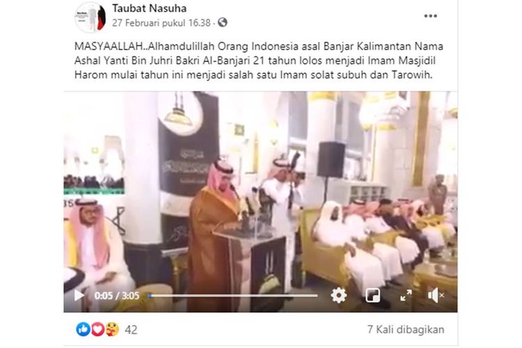 Hoaks Orang Indonesia Jadi Imam Di Masjidil Haram Mekkah Halaman All Kompas Com