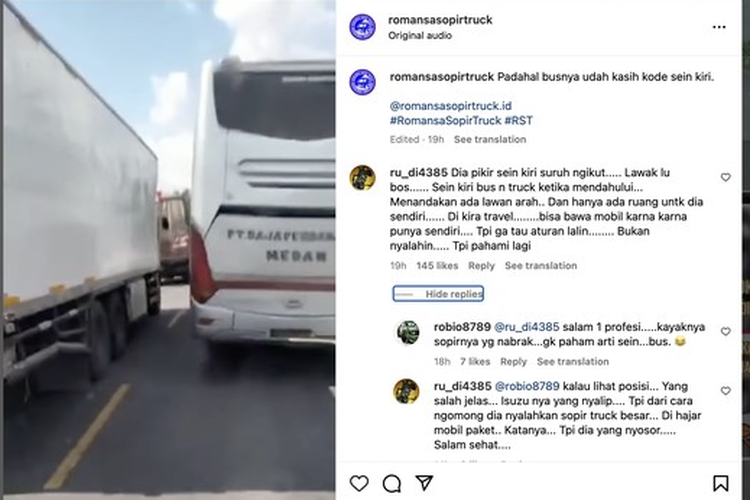 Truk gagal menyalip dan kecelakaan