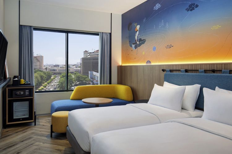 Kamar di ibis Styles Semarang Simpang Lima, salah satu hotel di Semarang yang dekat Simpang Lima.