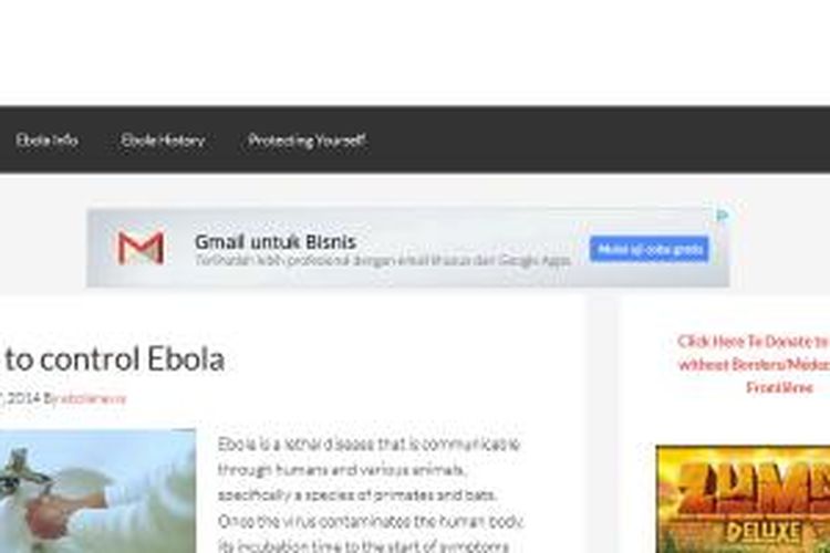Screenshot Situs Ebola.com