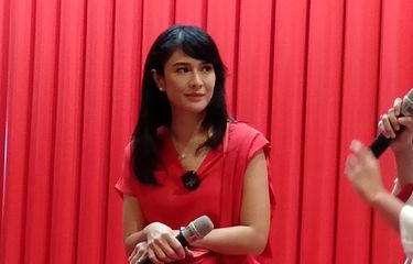 Aktris Dian Sastro ketika konferensi pers sebagai brand ambassador produk skincare, di Mal Central Park, kawasan Grogol, Jakarta Barat, Kamis (8/6/2023).