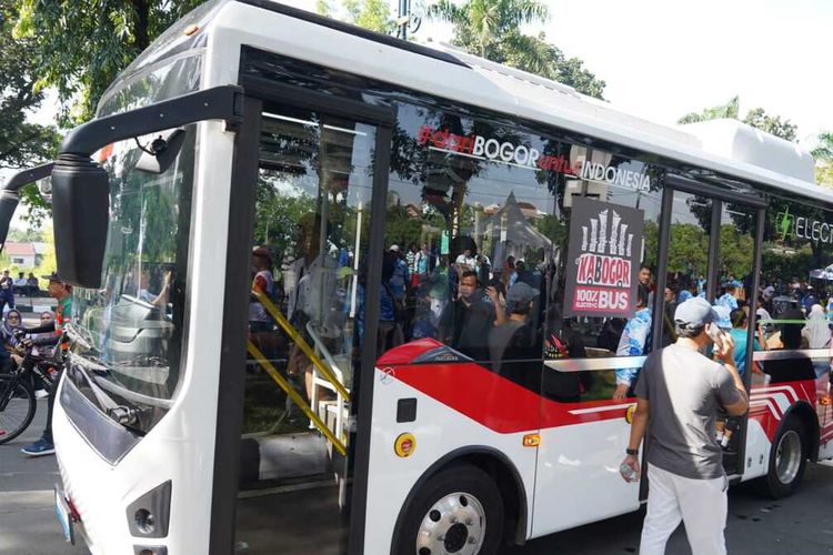 4 Bus Listrik Rute Bojonggede–Sentul Bogor Diluncurkan, Gratis Selama Uji Coba