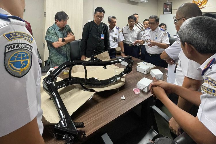 Kementerian Perhubungan memanggil PT Astra Honda Motor untuk dimintai penjelasan soal rangka eSAF di Gedung Kementerian Perhubungan, Jakarta Pusat, Senin (28/8/2023)