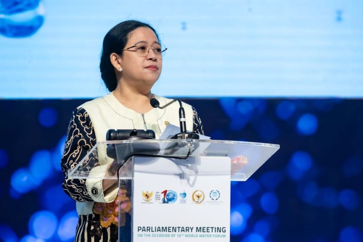 Ketua DPR RI Puan Maharani saat menutup sidang Parliamentary Meeting on The Occasion of The 10th World Water Forum (WWF) di Bali Nusa Dua Convention Center (BNDCC), Bali, Selasa (21/5/2024).