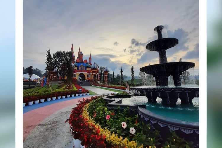 Bangunan kastil di Florawisata D'Castello Ciater, Subang
