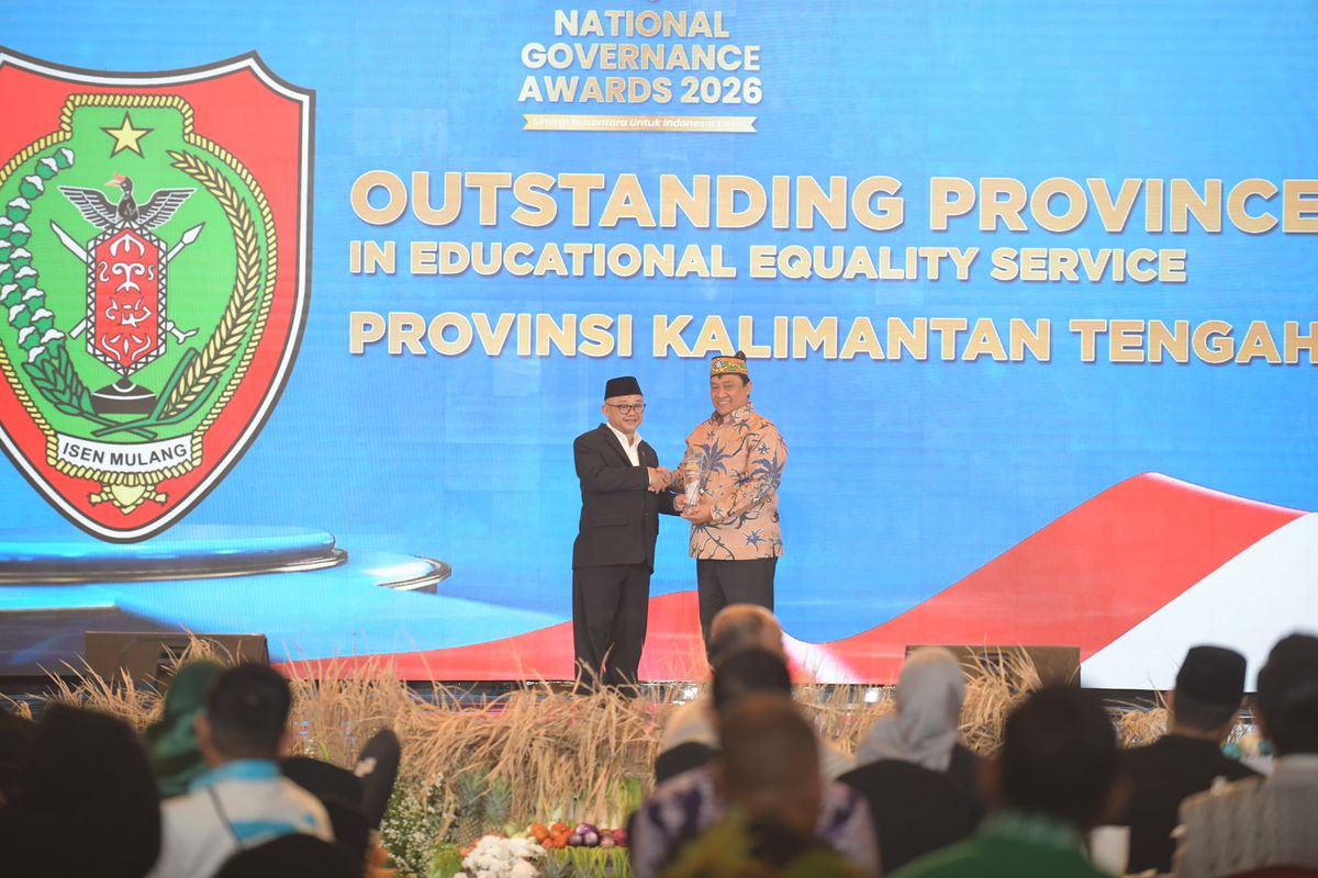Pemprov Kalteng meraih Penghargaan Kategori Pendidikan dalam ajang National Governance Awards 2026 Sinergi Nusantara untuk Indonesia Emas di Jakarta, Jumat (24/4/2026).