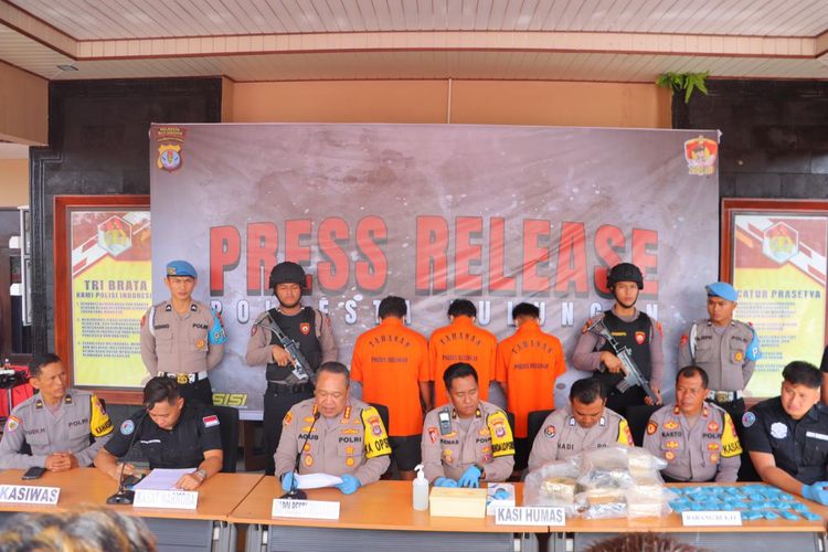 Prescon pengungkapan 15 kg sabu sabu dan 3400 pil ekstasi di Polresta Bulungan Kaltara