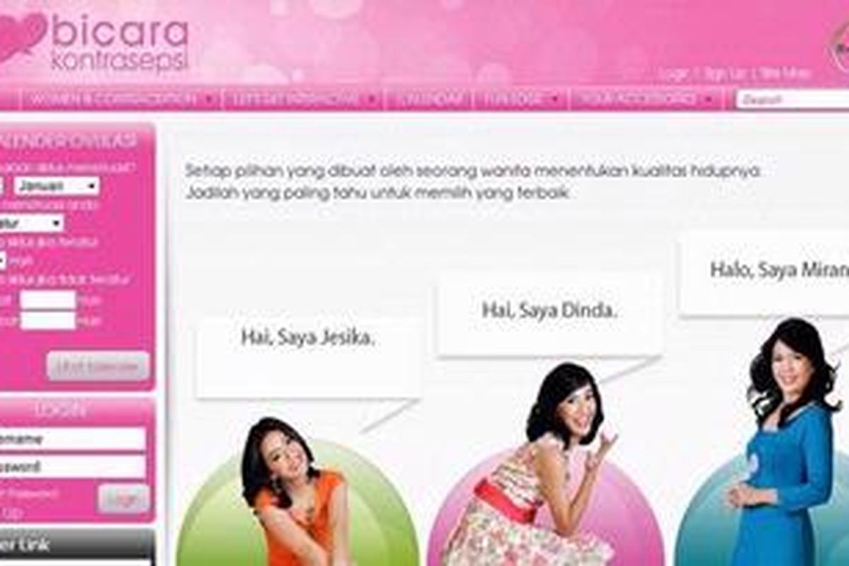 Situs www.bicarakontrasepsi.com diluncurkan