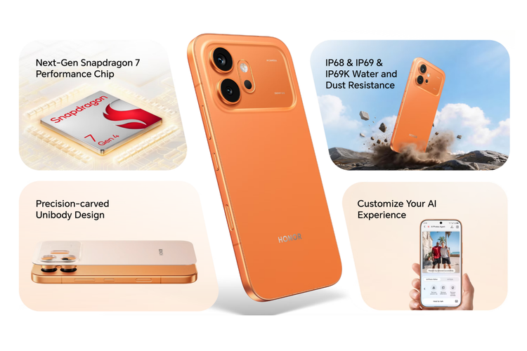 Honor 600 dibekali Snapdragon 7 Gen 4 yang menyasar segmen menengah atas, cukup mumpuni untuk kebutuhan harian, multitasking ringan, hingga gaming kasual. 
