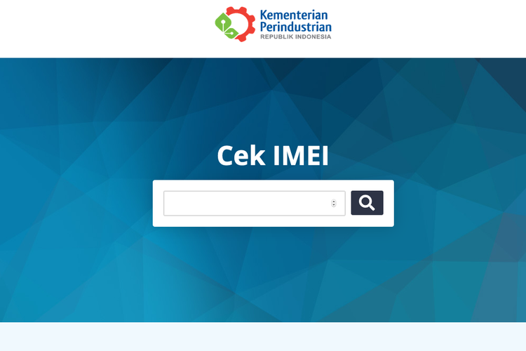 Halaman cek IMEI di situs Kemenperin.