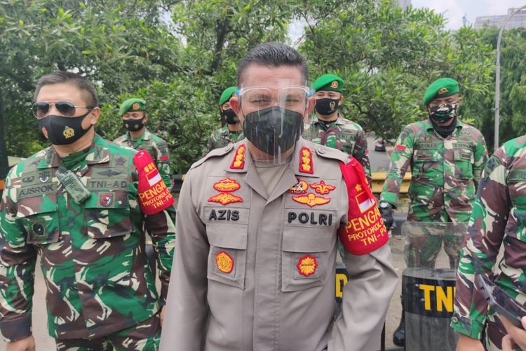 Kapolres Metro Depok Kombes Pol Azis Andriansyah ketika saat ditemui di Jalan Layang Akses UI, Depok, Selasa (20/10/2020)