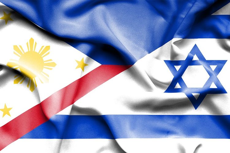 Bendera Filipina dan Israel.