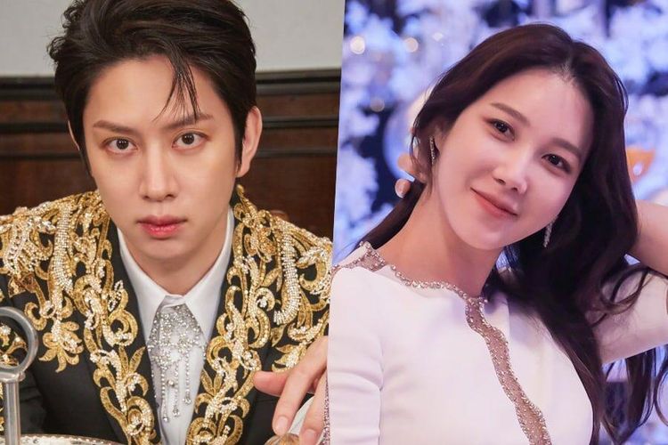 Penyanyi Heechul Super Junior (kiri) dan aktris Lee Ji Ah, salah satu bintang drama The Penthouse