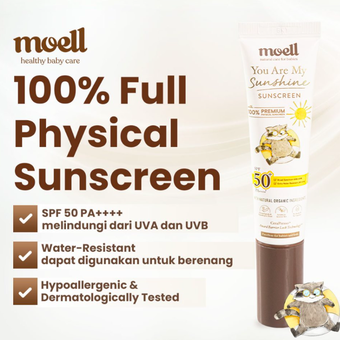 You Are My Sunshine Moell Physical Sunscreen, rekomendasi sunscreen anak 
