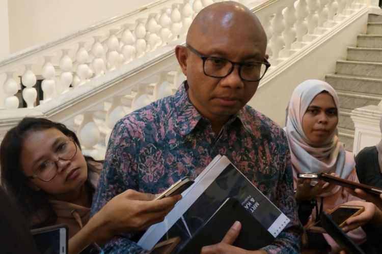 Direktur PT MRT Jakarta William Sabandar di Balai Kota DKI Jakarta, Selasa (16/1/2018).