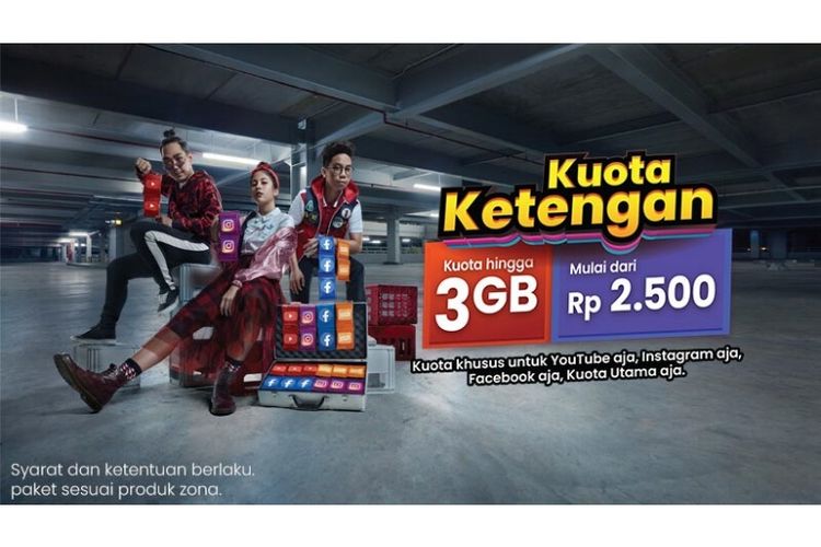 Kuota Ketengan dari Telkomsel dapat kamu nikmati mulai dari Rp 2.500 dengan kuota hingga 3 GB