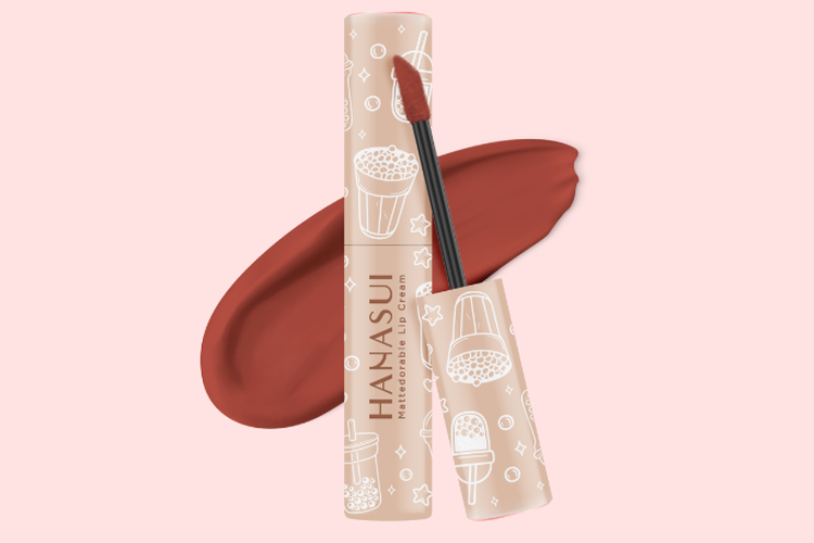 Lipstik warna nude dari Hanasui, rekomendasi lipstik murah Rp 20.000-an
