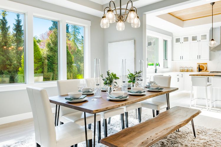 Ilustrasi ruang makan, ilustrasi meja makan.