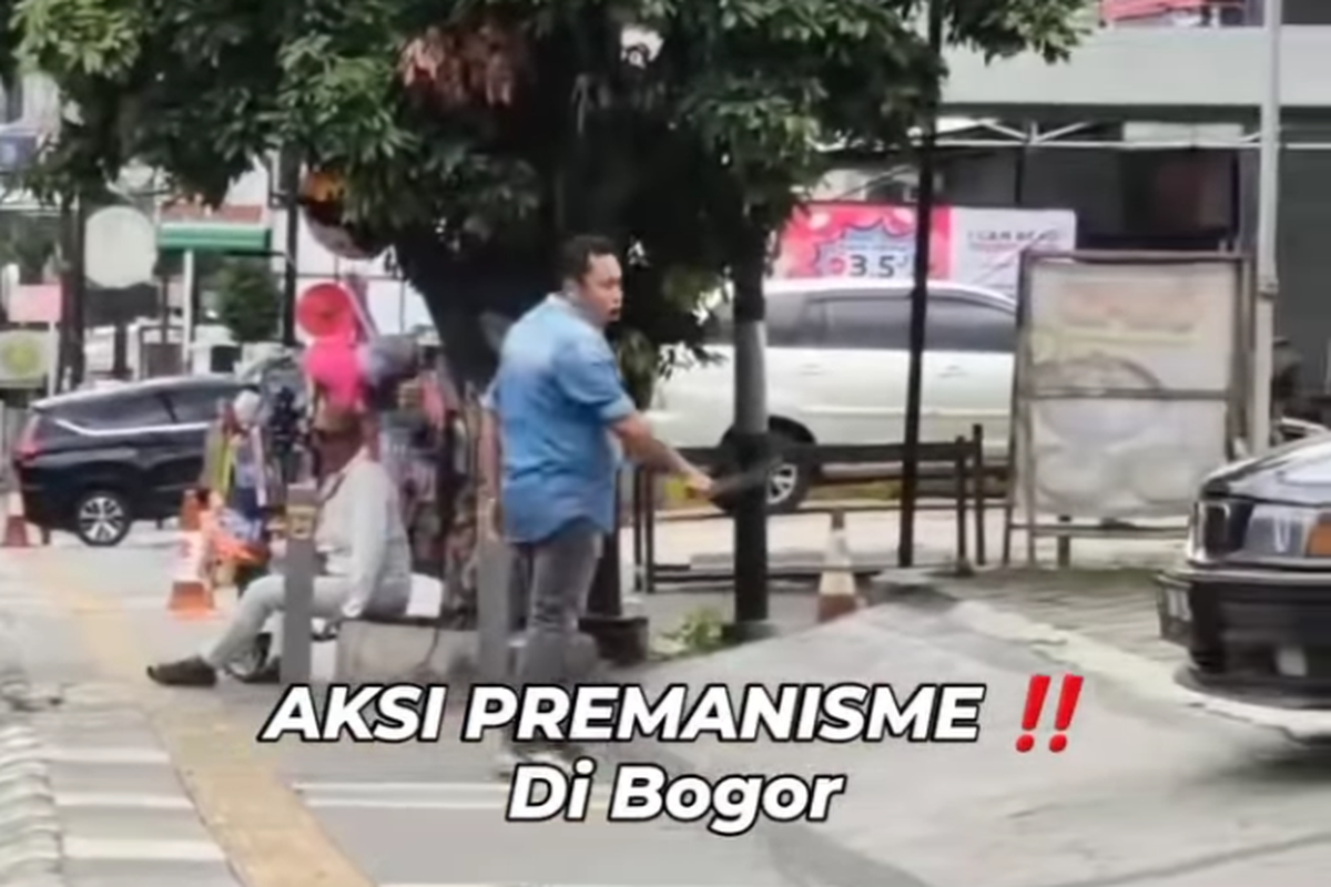 Viral video yang memperlihatkan aksi premanisme di Bogor