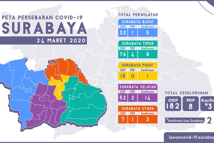 Pemkot Surabaya Buka Peta Covid 19 Odp 182 Pdp 8 Positif 31