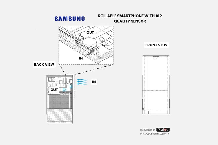 Gambar paten HP gulung Samsung