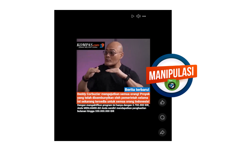 Video podcast Deddy Corbuzier dan Cania Citta hasil manipulasi AI