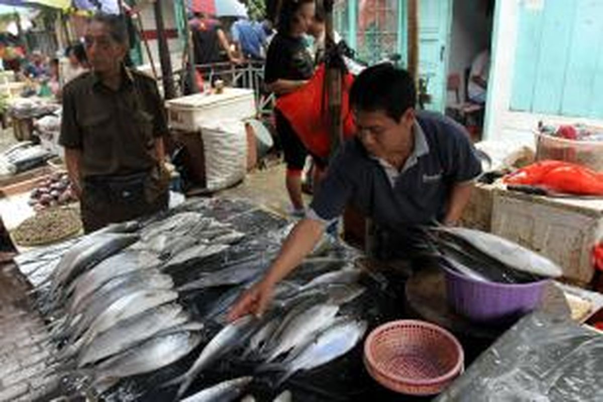 Ilustrasi penjual ikan