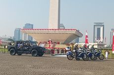 Dimulai, Rombongan Kirab Bendera Merah Putih dan Naskah Proklamasi Berangkat dari Monas ke Halim