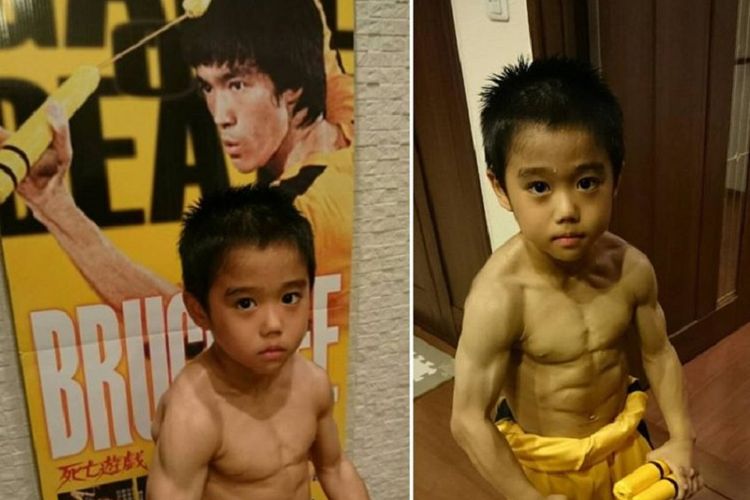 Inilah Ryusei Ryuji Imai. Bocah 8 tahun yang dikenal sebagai Bruce Lee Kecil karena mengidolakan aktor laga asal Amerika Serikat tersebut.